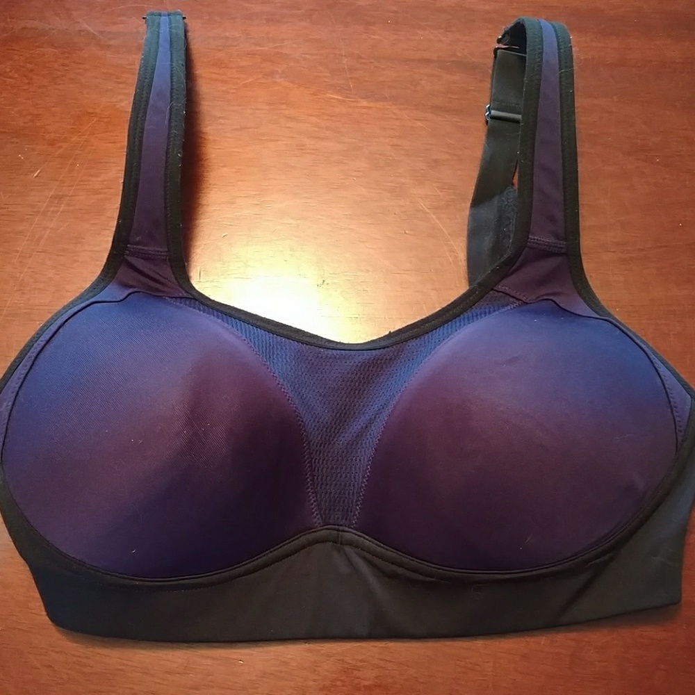 Black and purple sports bra